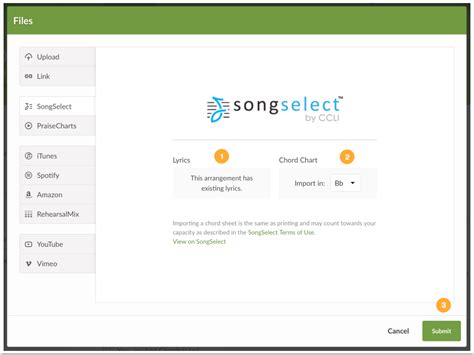 songselect ccli|Importing from SongSelect .